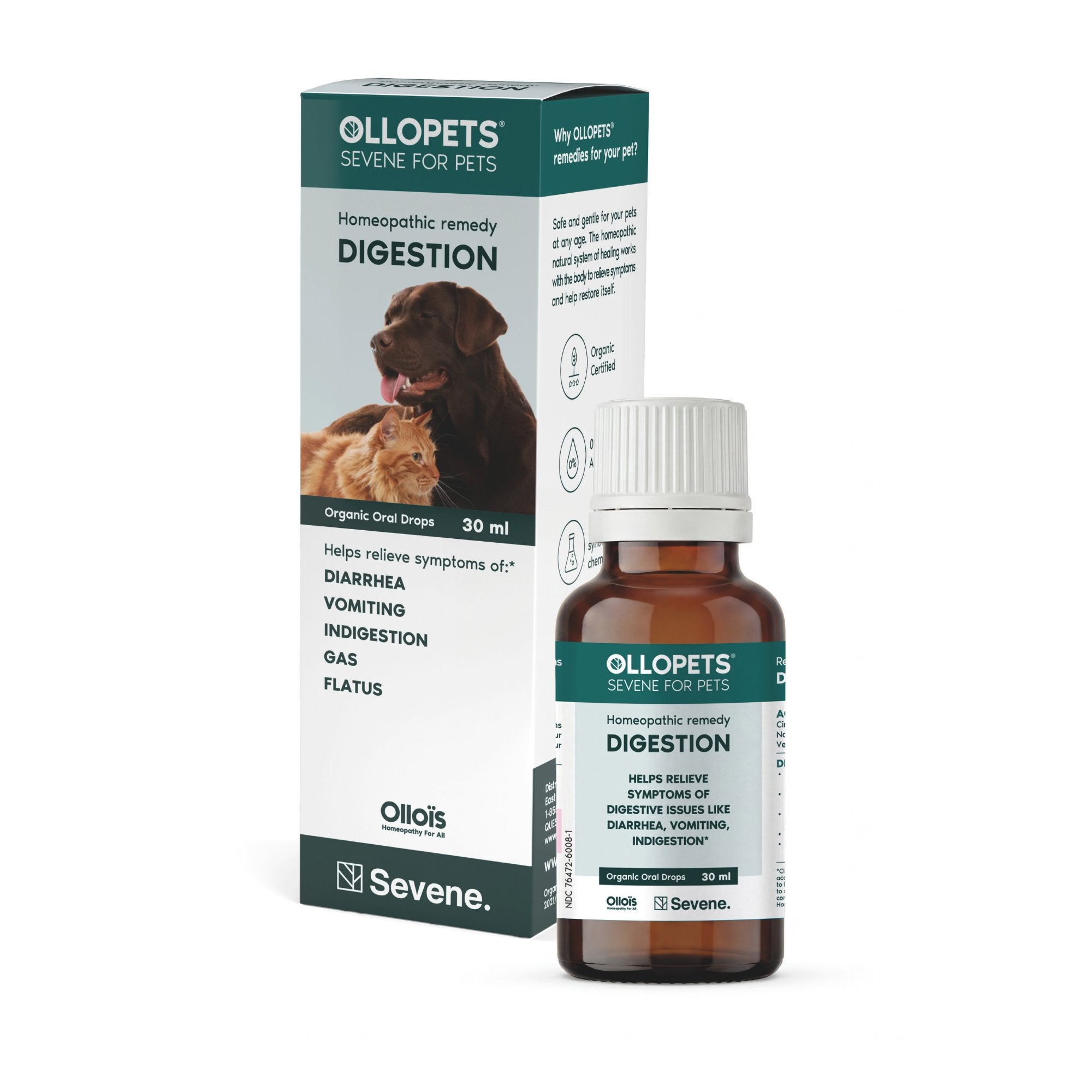 Ollopets Digestive Support for Pets — box and bottle