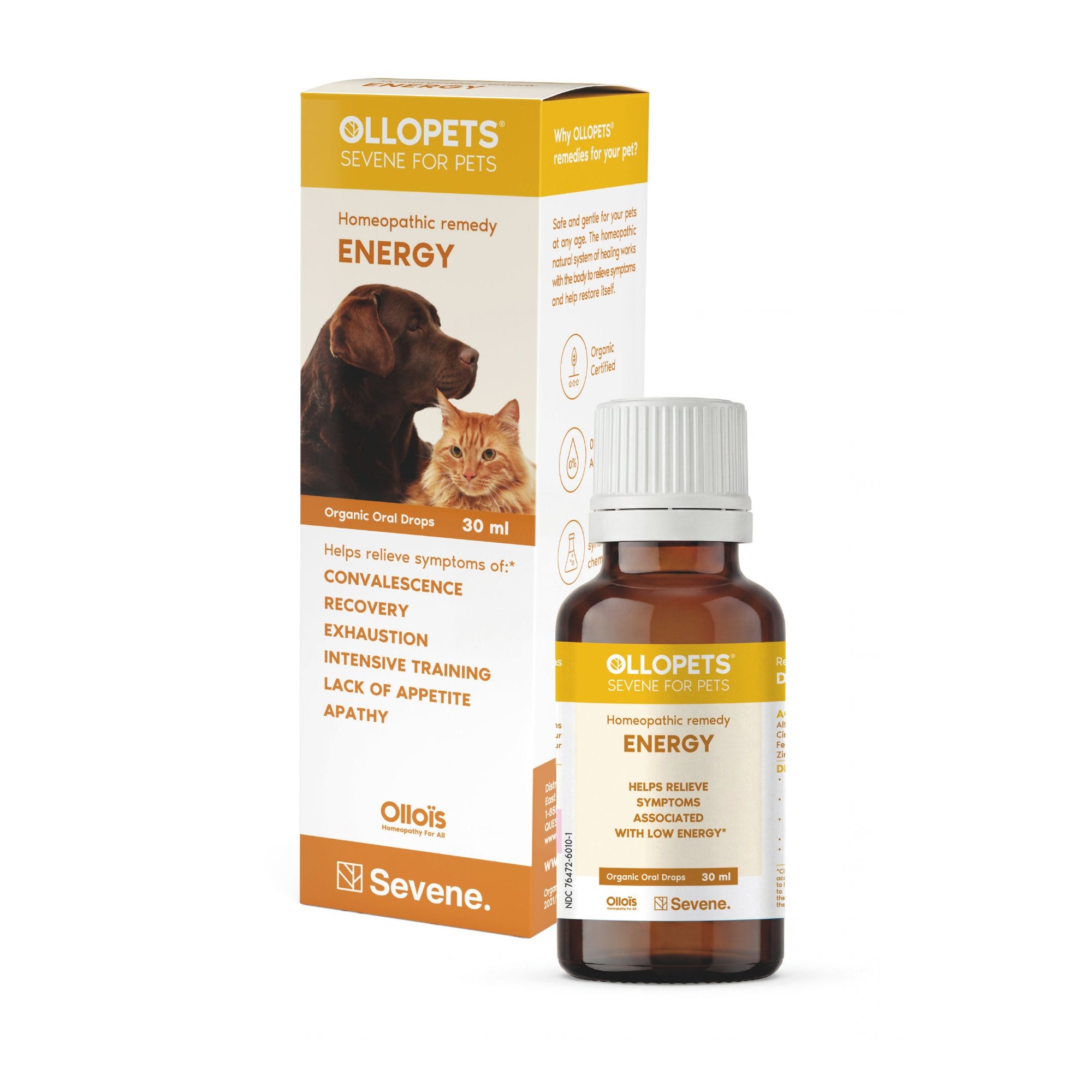 Ollopets Energy Support for Pets — box and bottle