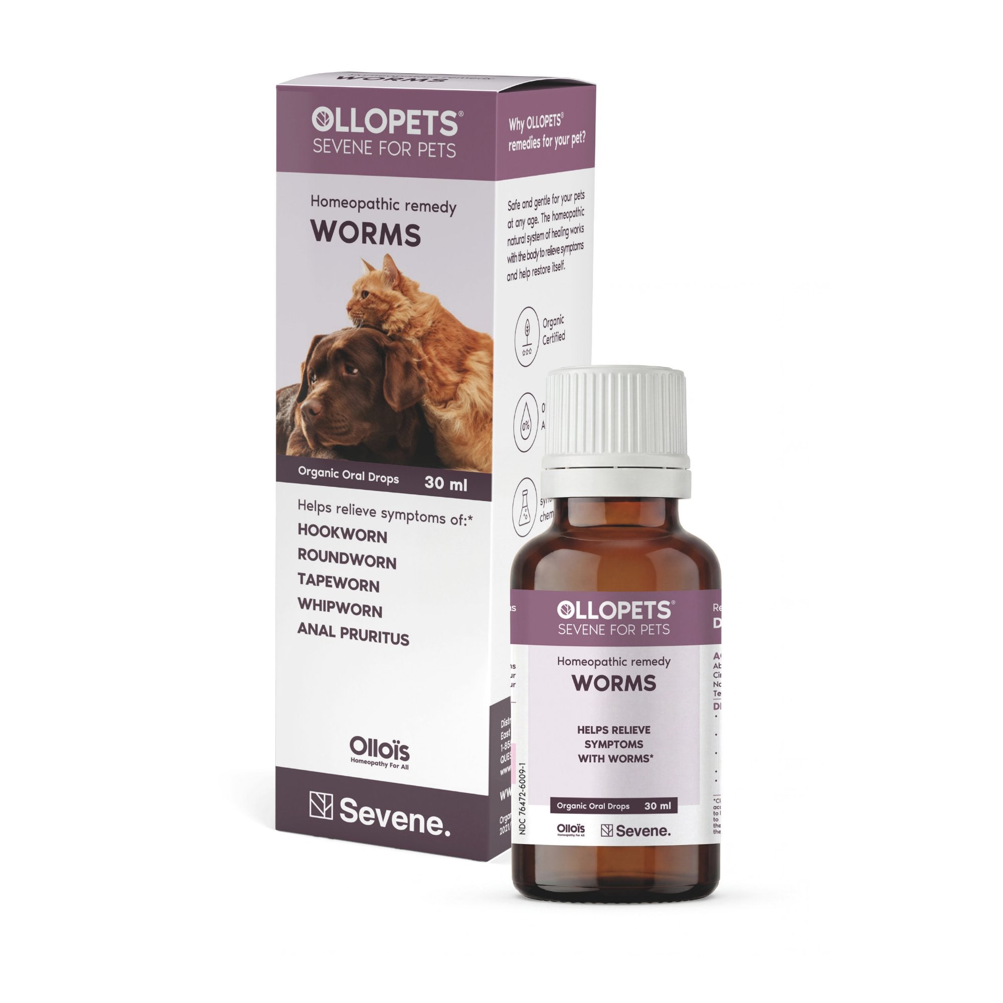 Ollopets Worms Support for Pets — box and bottle