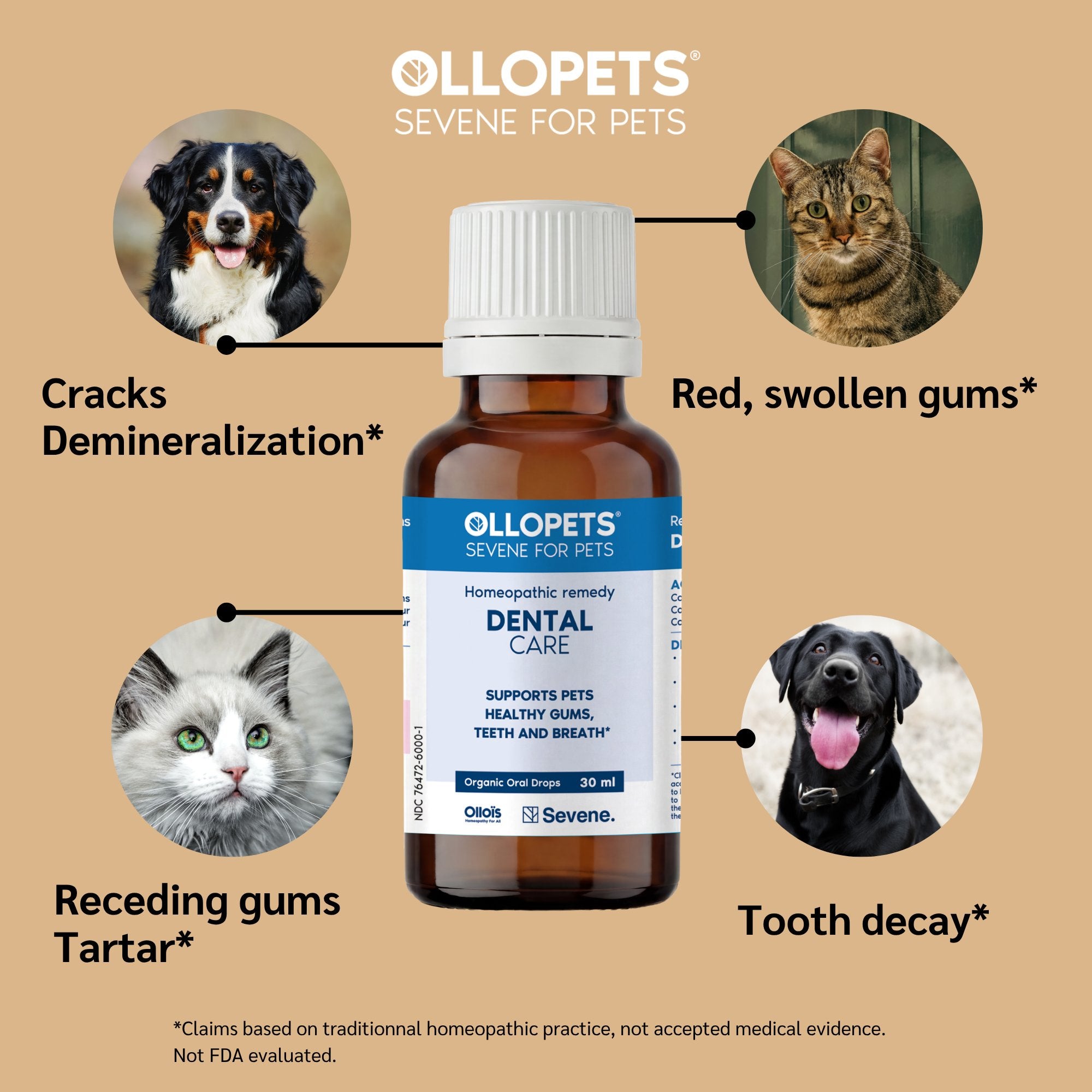 Ollopets Dental Care for Dogs & Cats — symptoms this remedy supports