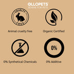 Ollopets Eczema Relief for Dogs & Cats — organic certified, 0% additive, 0% synthetical chemicals, cruelty free