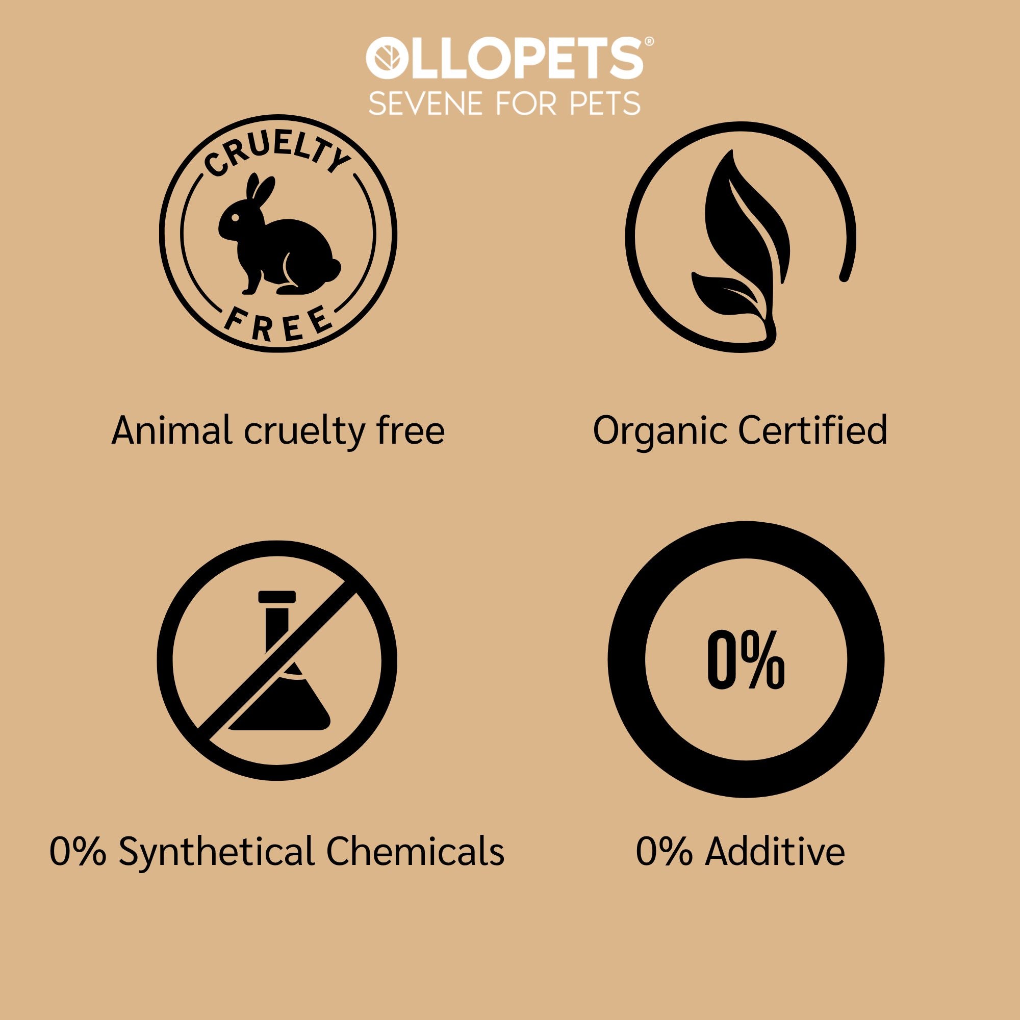 Ollopets Infection Support for Pets — organic certified, 0% additive, 0% synthetical chemicals, cruelty free